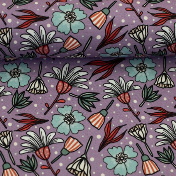 Canvas Garden Stories by Emjo Design Blumen auf Flieder von Swafing